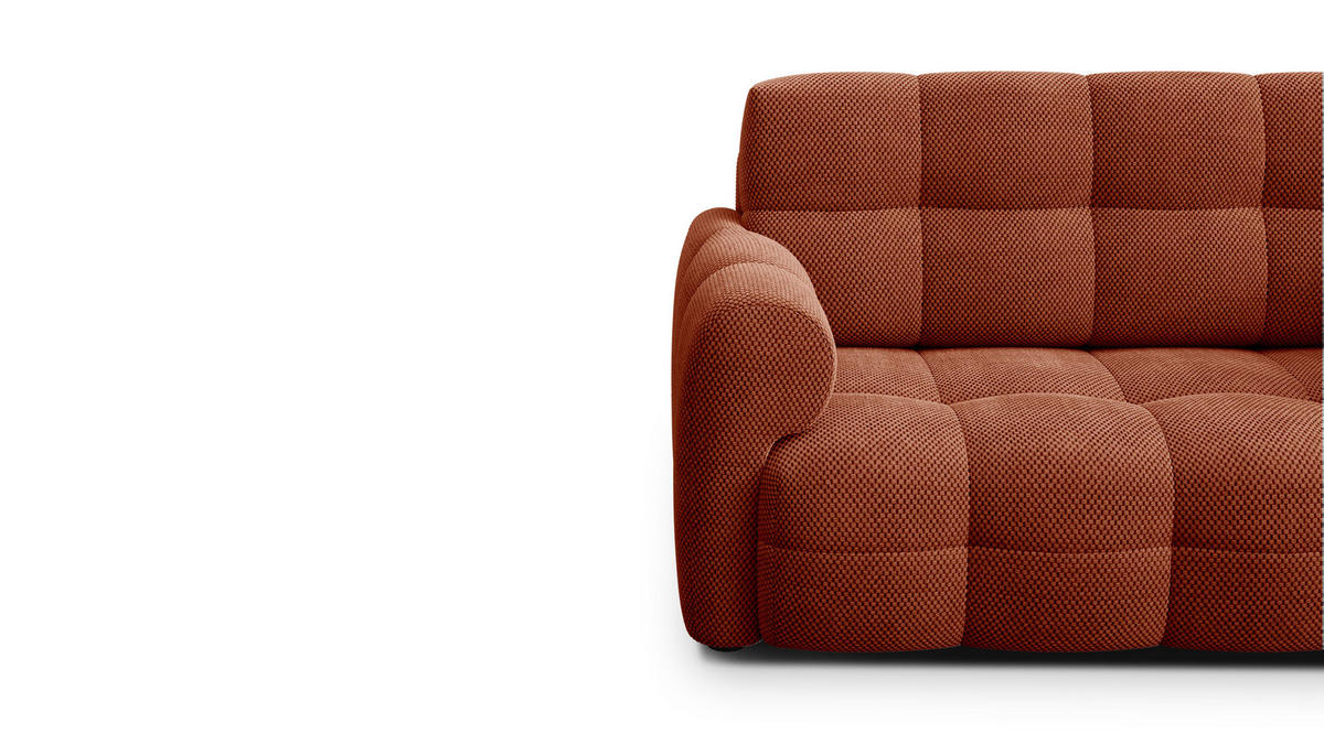 SOFA MELLOW 2-Sitzer, dunkelorange - Dunkelorange/Schwarz, Holz/Textil (153/87/98cm) - Courtois Laville