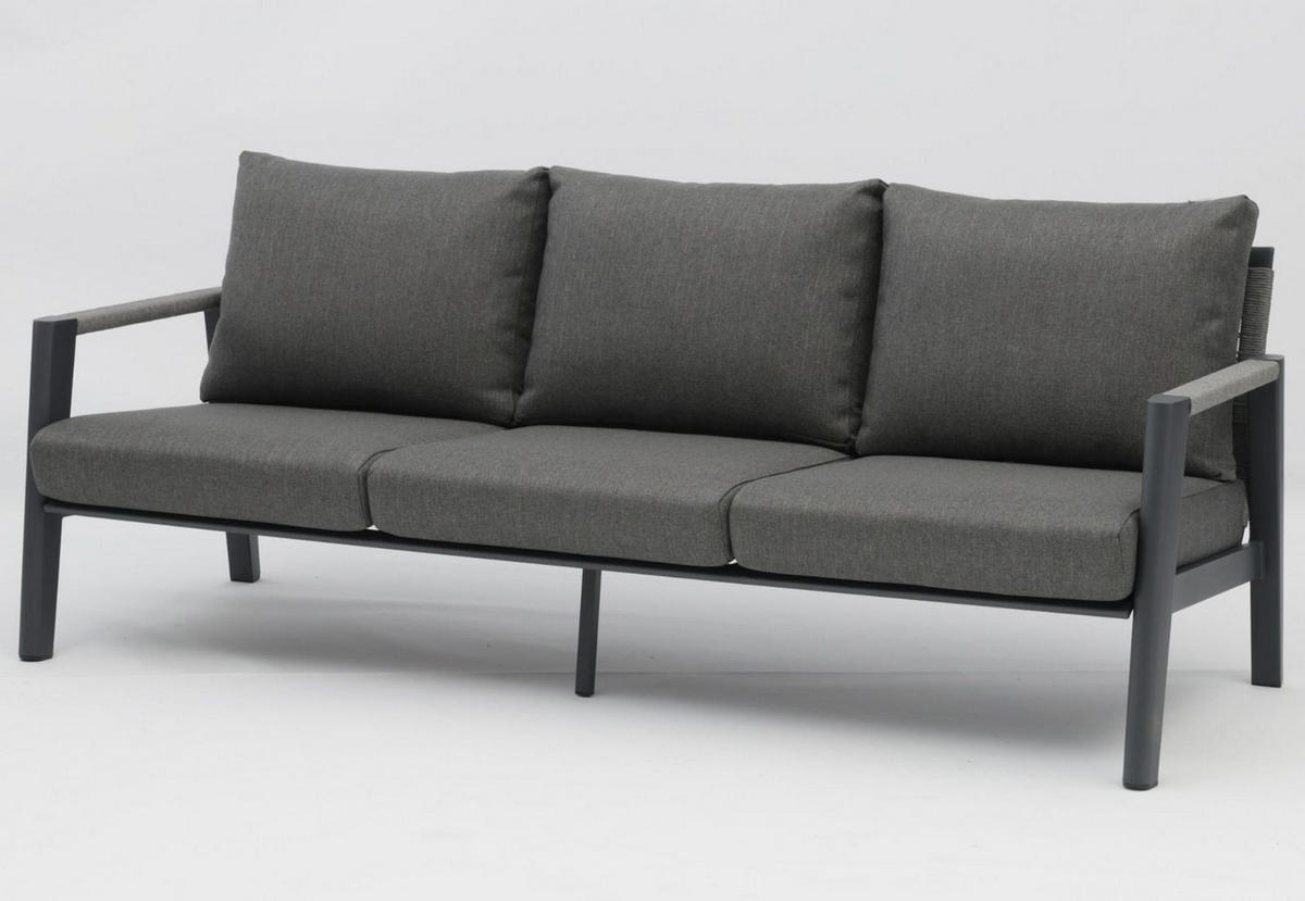 LOUNGESET Salo 4-tlg. in anthrazit - Anthrazit, Textil - Sungörl
