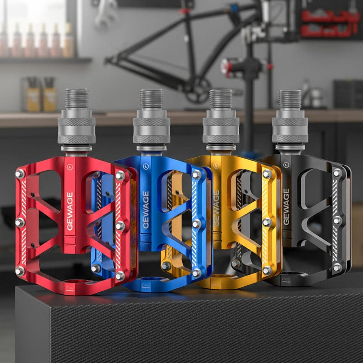 FAHRRADPEDAL Schnellwechsel Rot Aluminium 9/16 Zoll mit Reflektoren - Rot, Metall (7.4/1.5/8cm)