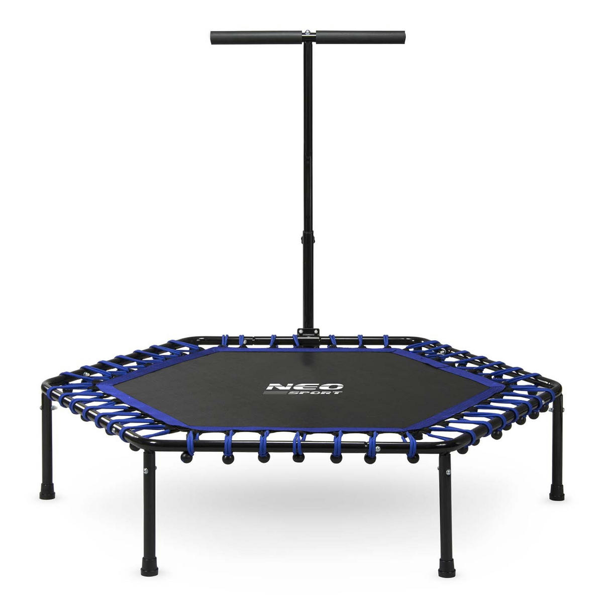 FITNESS-TRAMPOLIN mit Haltegriff 127 cm – sechseckig, blau - Blau, Metall (127/127cm)