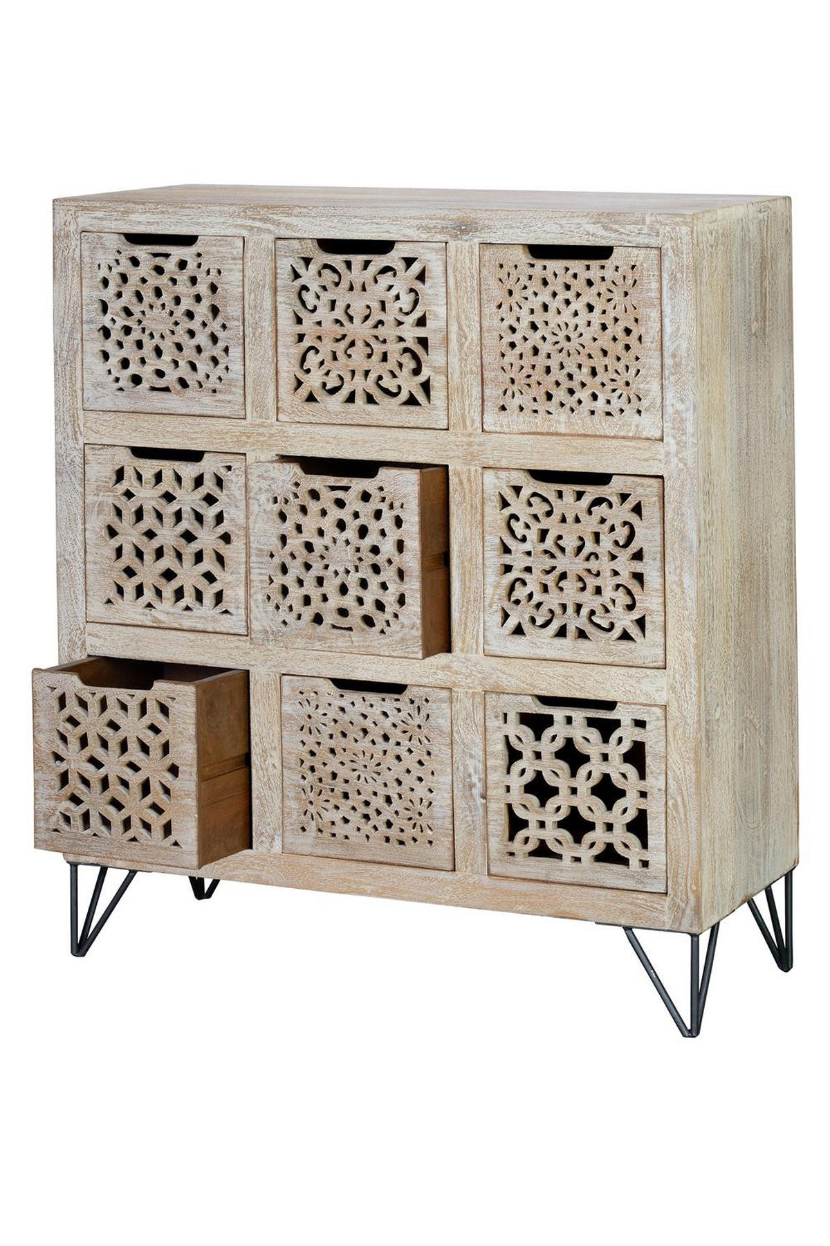 KOMMODE aus Mangoholz - Perlmutt, Holz (88/102/38cm) - Giner y Colomer