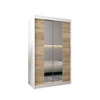 SCHWEBETÜRENSCHRANK 200/120/62 2-türig - Silberfarben/Weiß, Holz/Kunststoff (120/200/62cm) - Abiks Möbel