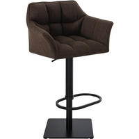 BARHOCKER Stoff Braun - Schwarz/Braun, Textil/Metall (64/88/45cm) - CLP