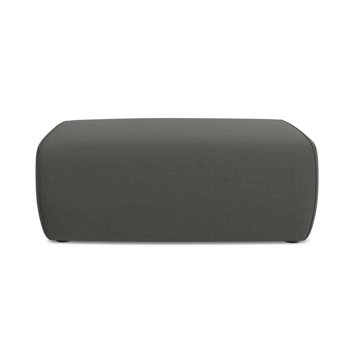 POUF Samt Stoff Grau - Dunkelgrau/Schwarz, Kunststoff/Textil (102/40/62cm) - LaMiaSofa