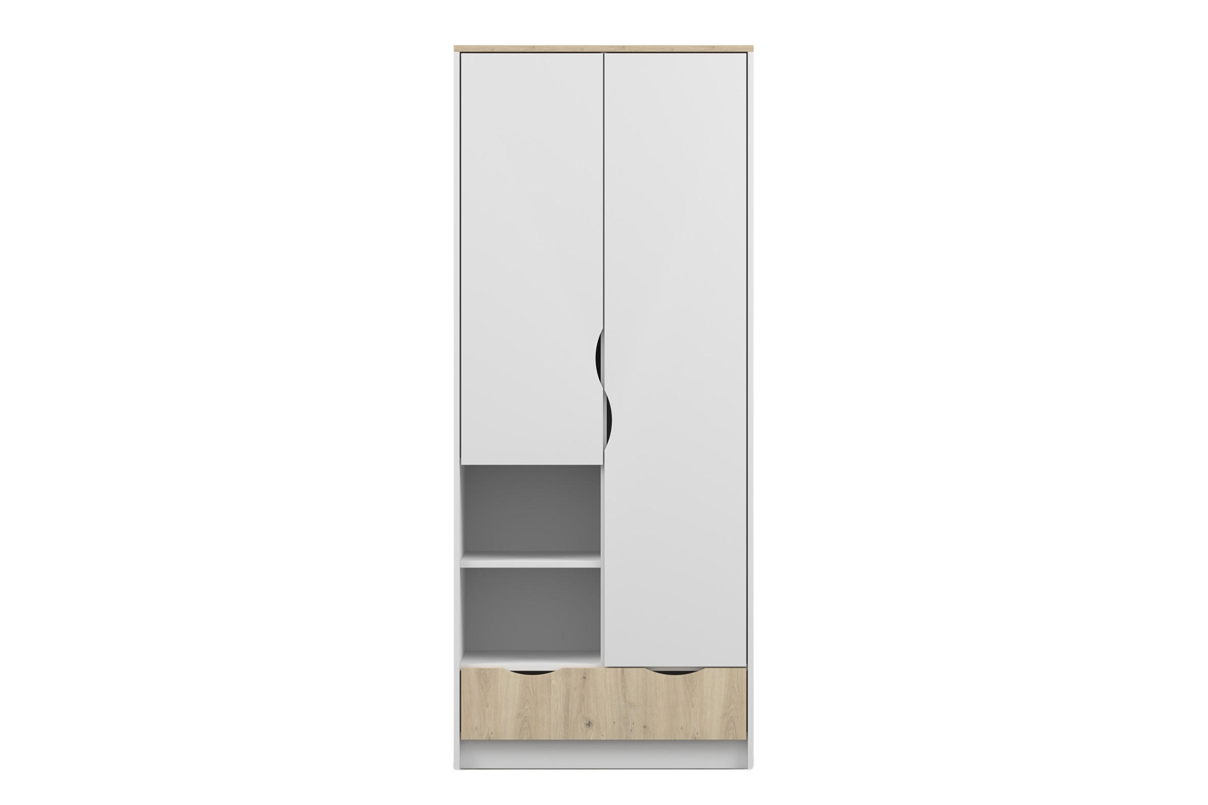KINDERKLEIDERSCHRANK JUMI 80/193/50 cm in Weiß/Eiche Artisan - Weiß/Eiche Artisan, Holzwerkstoff (80/193/50cm) - Deine Möbel 24