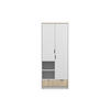 KINDERKLEIDERSCHRANK JUMI 80/193/50 cm in Weiß/Eiche Artisan - Weiß/Eiche Artisan, Holzwerkstoff (80/193/50cm) - Deine Möbel 24