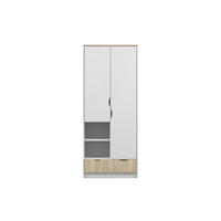 KINDERKLEIDERSCHRANK JUMI 80/193/50 cm in Weiß/Eiche Artisan - Weiß/Eiche Artisan, Holzwerkstoff (80/193/50cm) - Deine Möbel 24