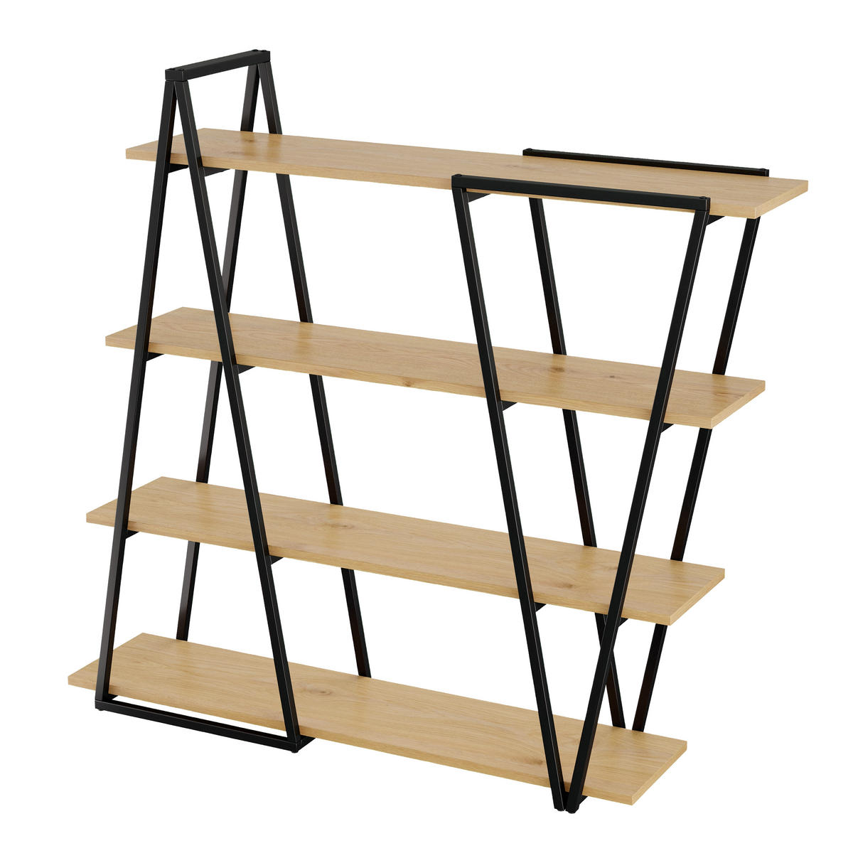 REGAL 158cm Metall MDF Dreiecksdesign offen modern - Braun, Holzwerkstoff (158/166/35cm) - FLIEKS