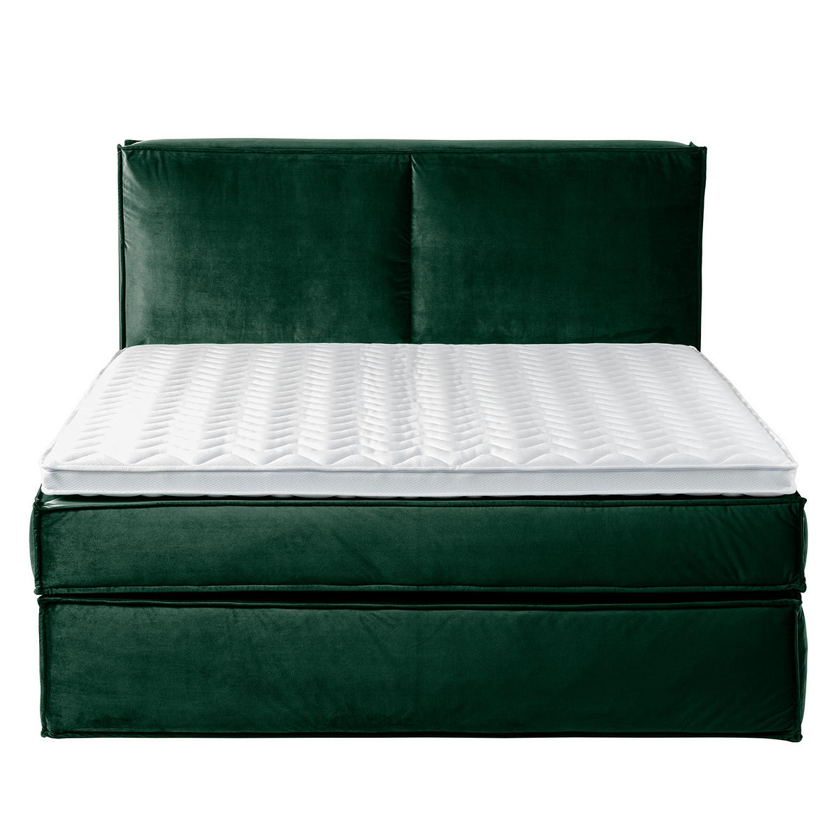 BOXSPRINGBETT mit Kopfteil - Premium - Grün, Textil (180/200cm) - home24