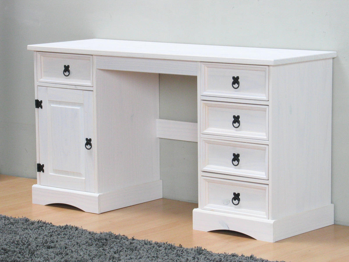 SCHREIBTISCH Weiß - Weiß, Holz (47/141/76cm) - ebuy24