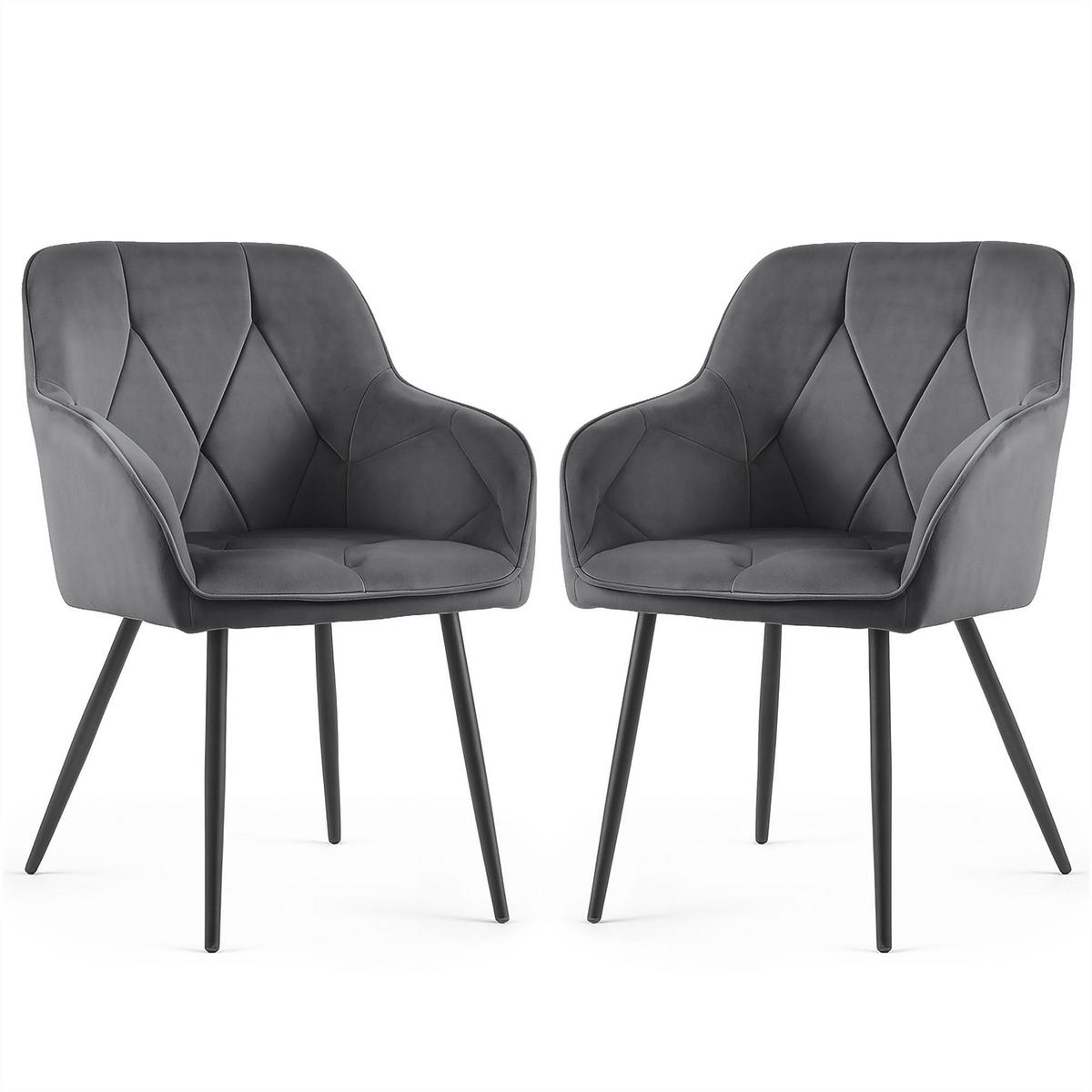 POLSTERSTUHL 2er Set, Metallbeine Grün 54,5/82,5/58 - Grün, Textil (55/83/58cm) - RAUMHIRSCH FURNITURE