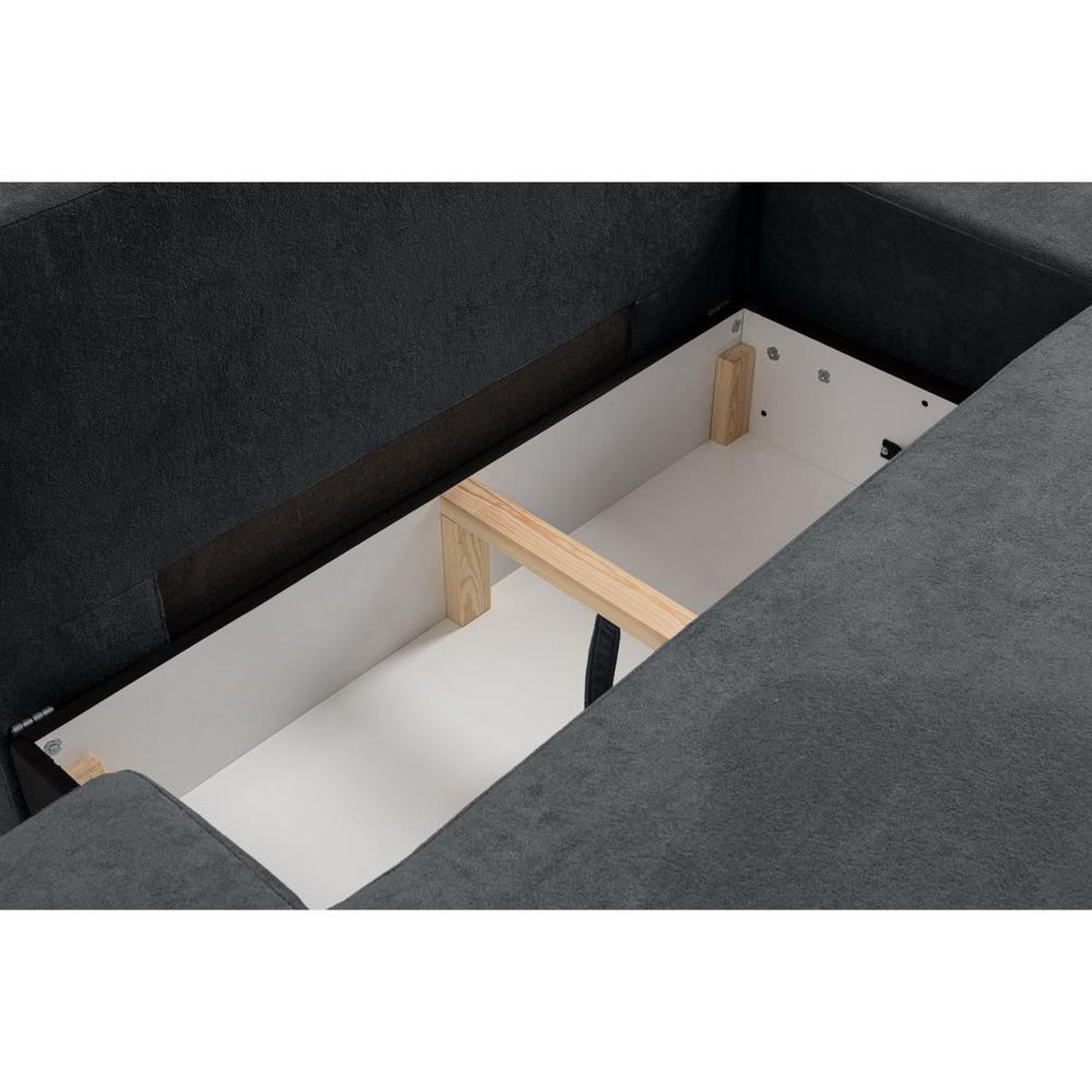 ECKSCHLAFSOFA Gavi graphit velours links - Graphitfarben, Textil (269/171cm) - Beautysofa