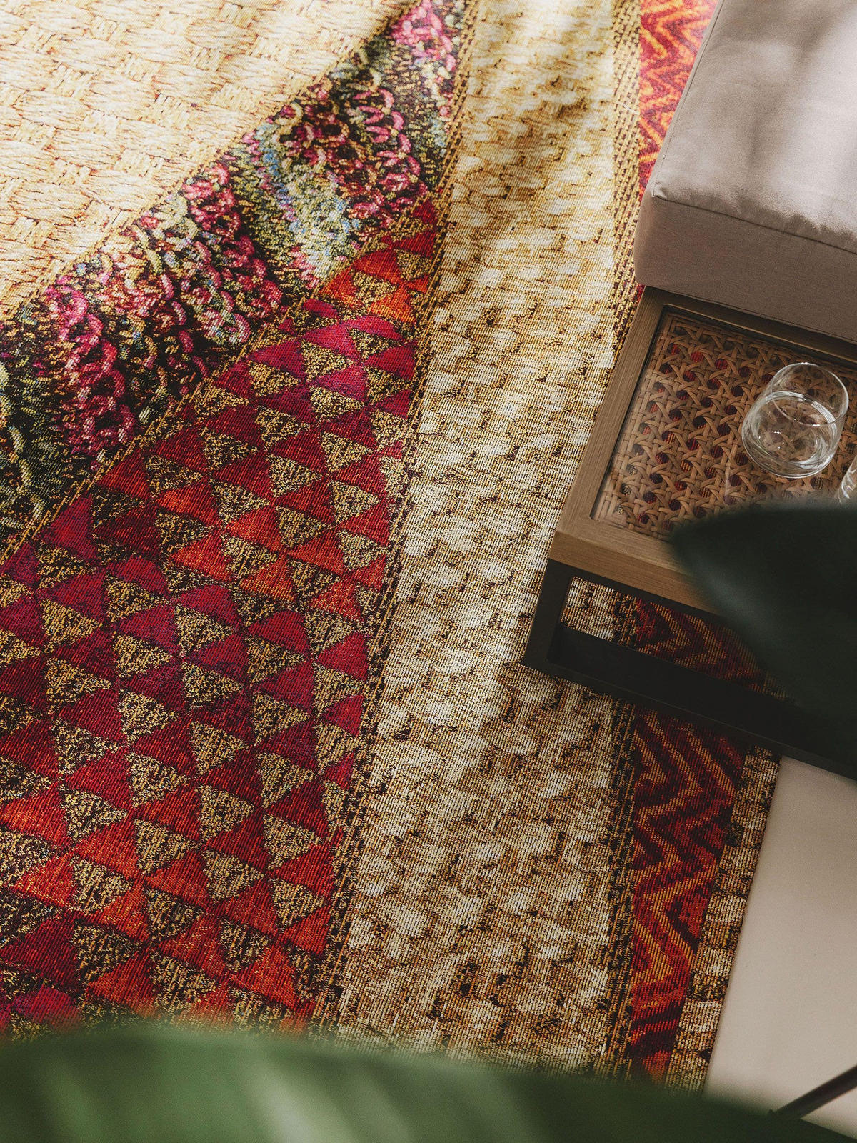 OUTDOORTEPPICH Kenya Beige/Rot 80x165 cm - Beige, Textil (80/165cm) - benuta Nest