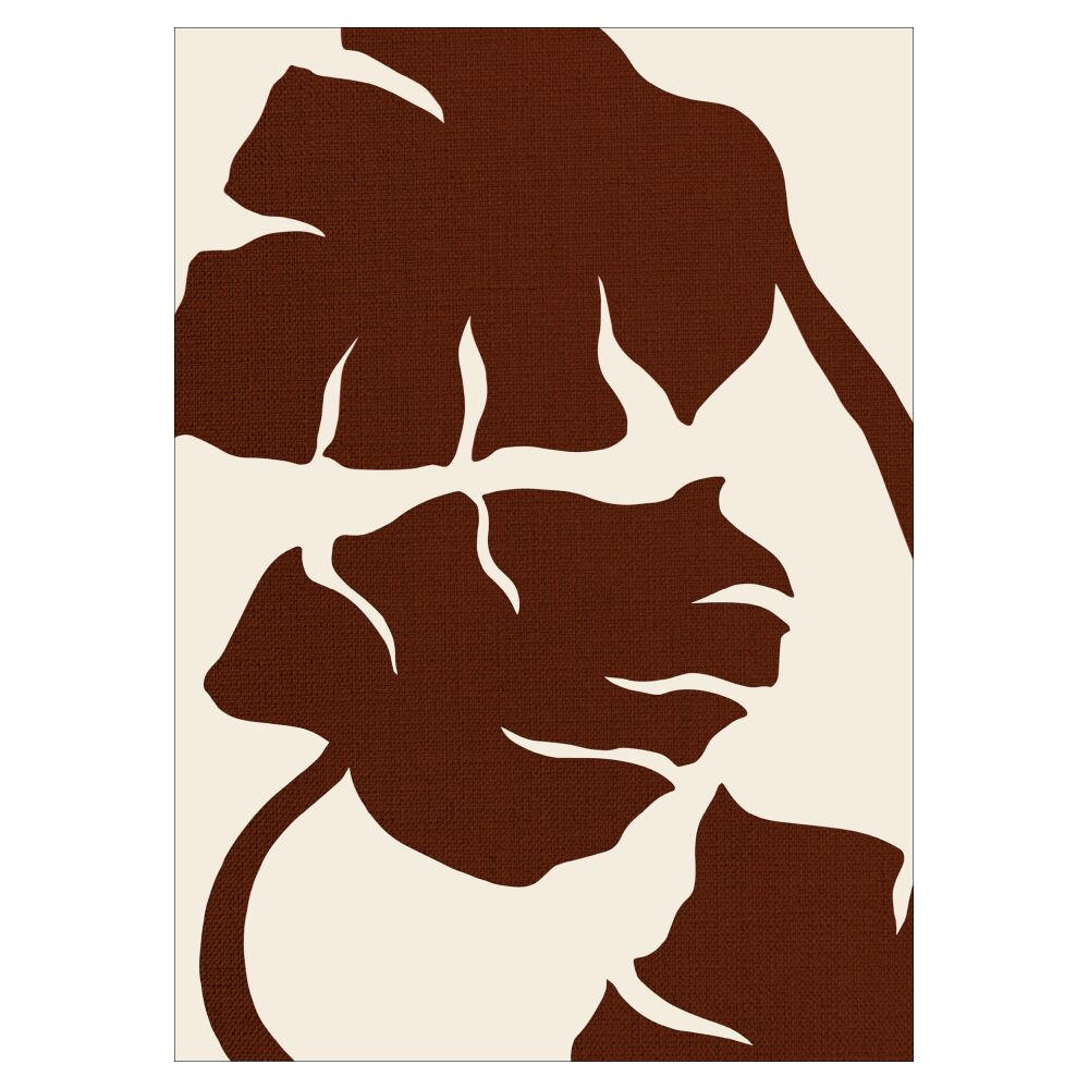 POSTER Affordable Art Prints - Monstera- Canvas Brown - Braun, Papier (50/70/0.1cm) - Poster&Frame