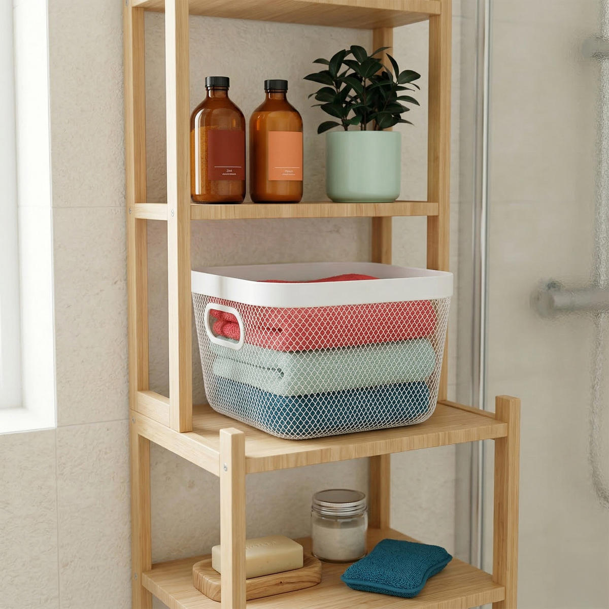 ÚLOŽNÝ kôš - biela, kov (24.5/24/17cm) - Relaxdays