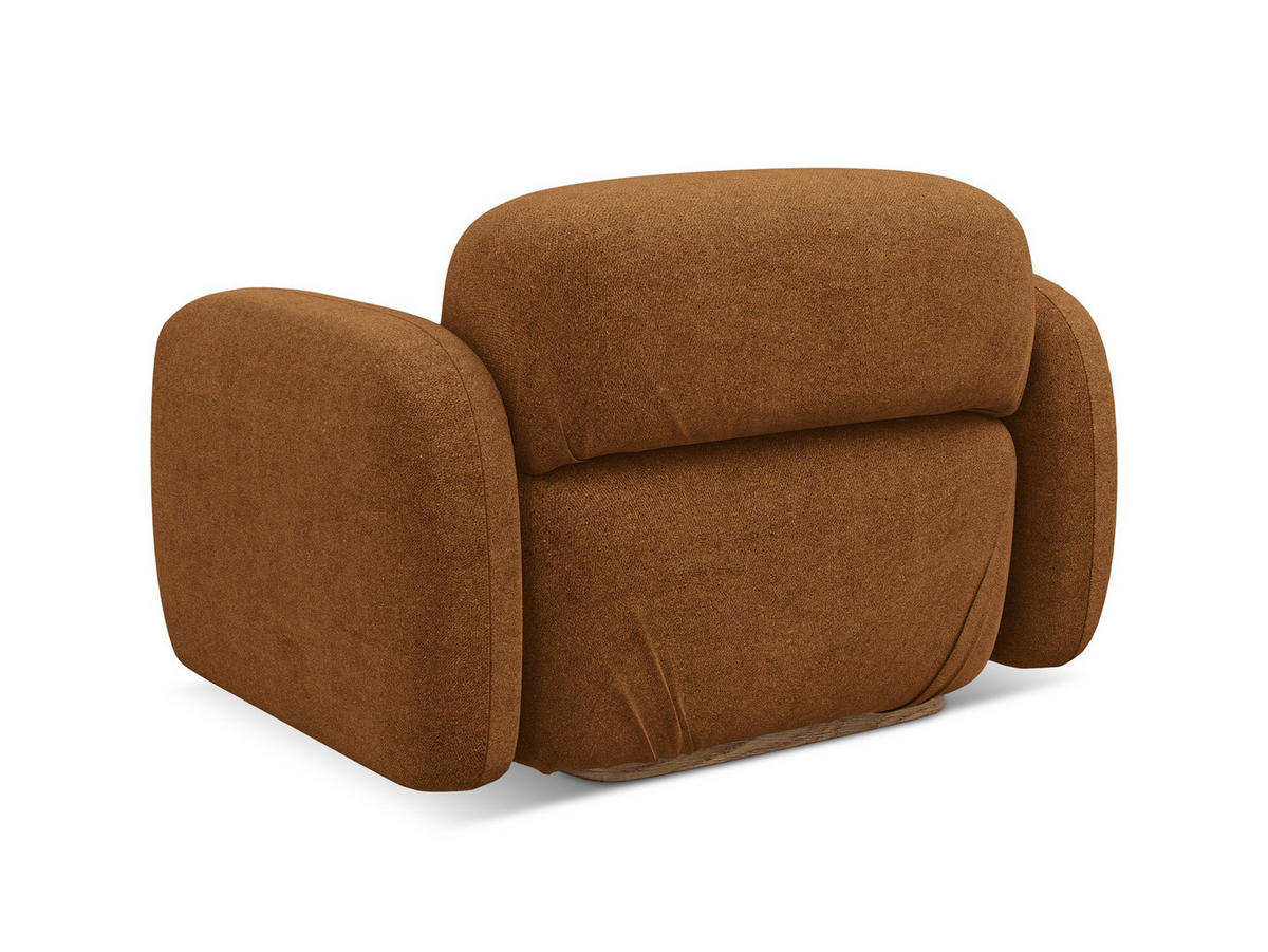 SESSEL Bouclé Stoff Orange - Pink/Terra cotta, Holz/Textil (110/73/95cm) - Makamii