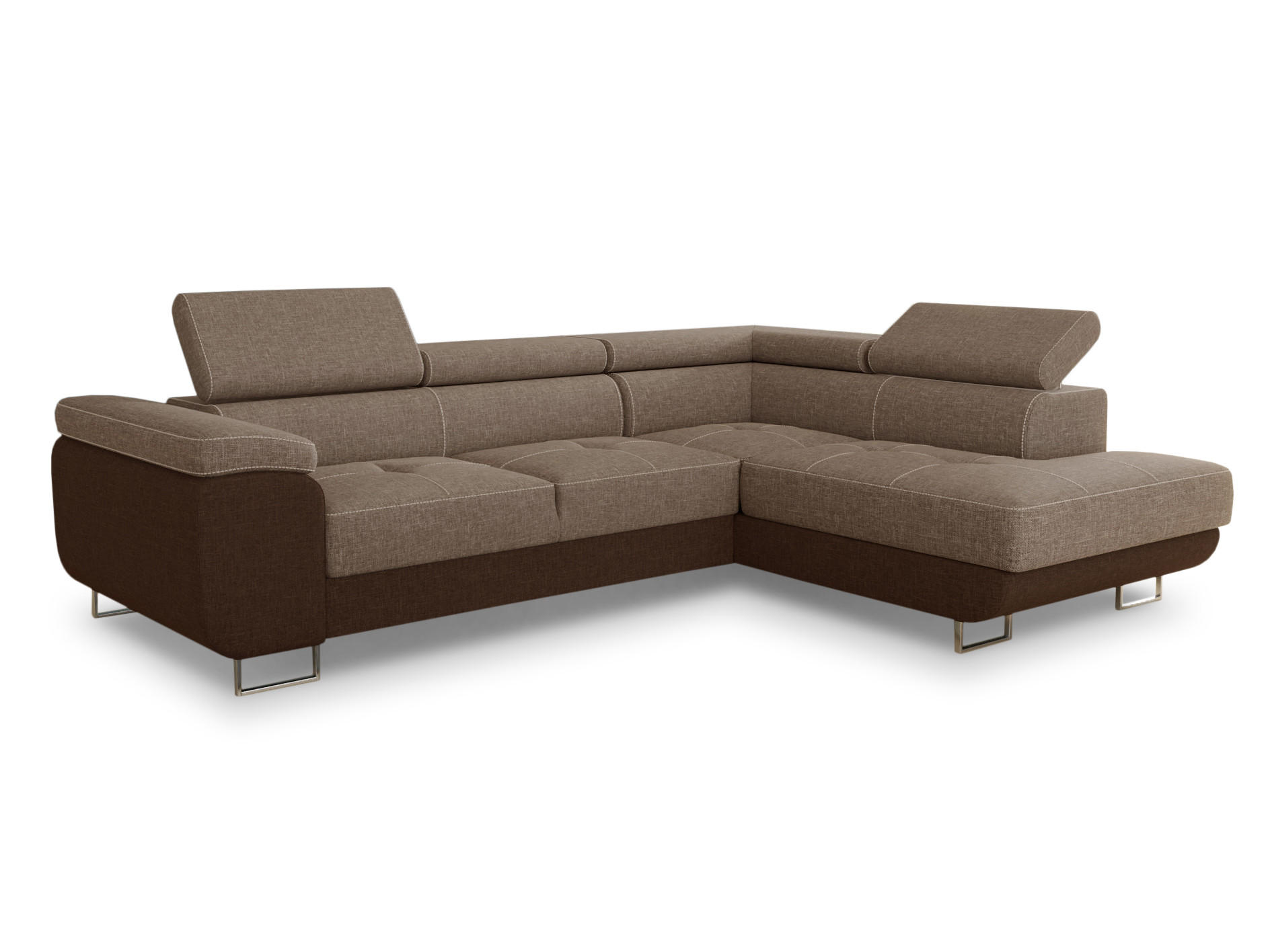 ECKSOFA Caris, Seite: Rechts - Braun, Holz/Textil (273/203cm) - Sofnet