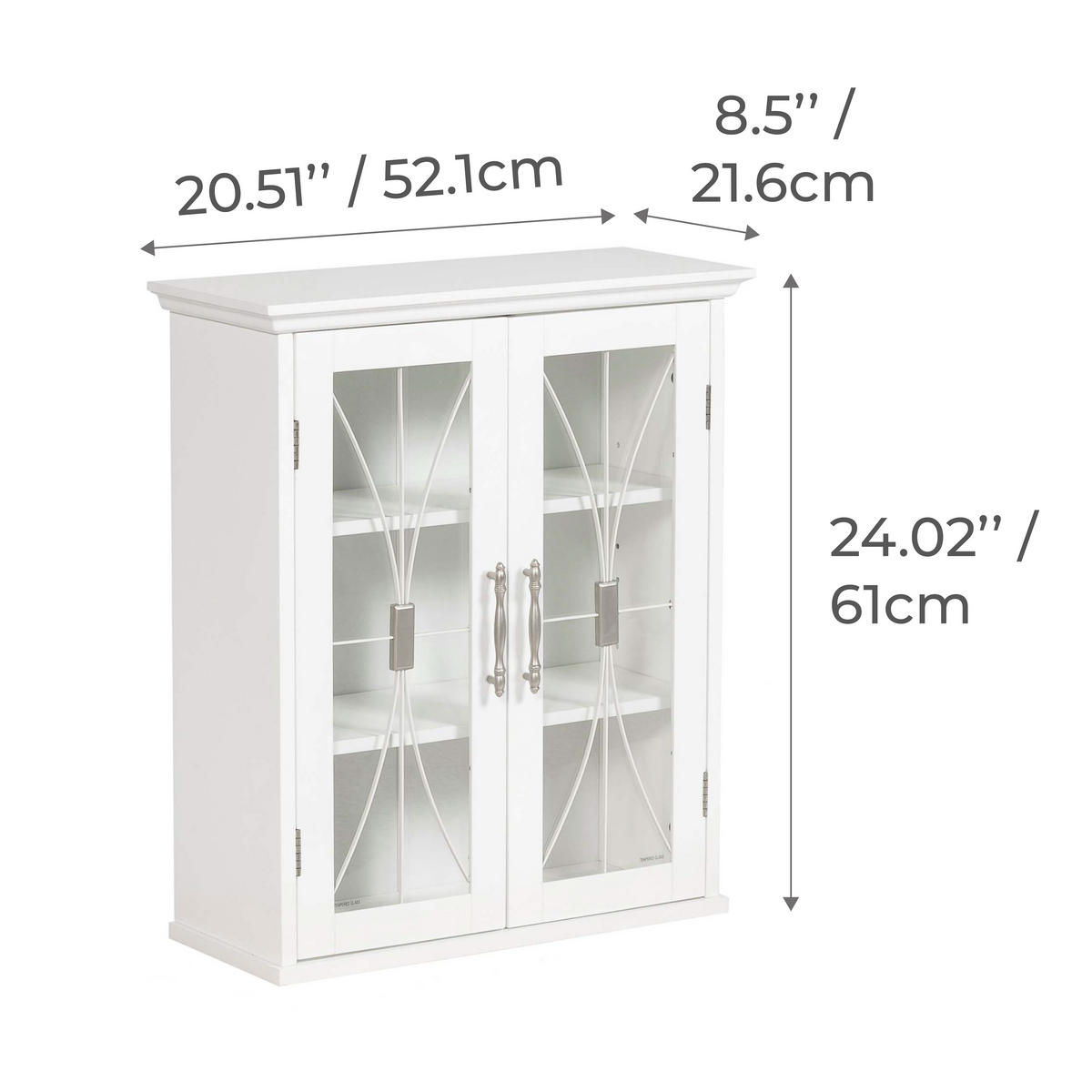 HÄNGESCHRANK Weiß - Weiß, Holzwerkstoff (52.1/61/61cm) - Teamson Home