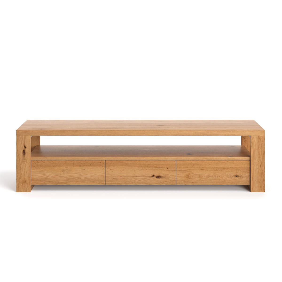 TV-SCHRANK Harmony aus massivem Eichenholz 220 cm - Eichefarben/Naturfarben, Holz (220/45/50cm) - Danzz