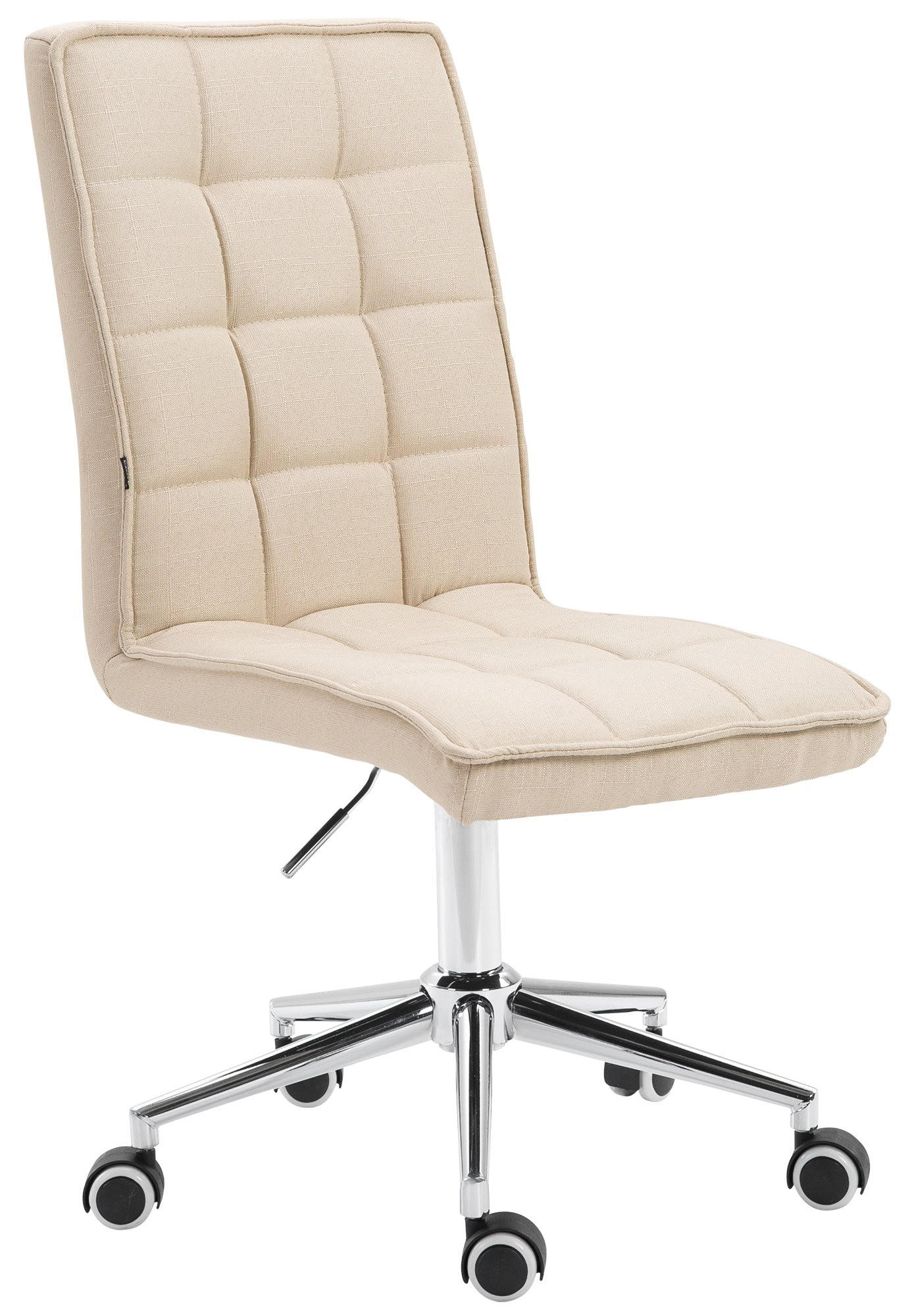 DREHSTUHL Stoff creme - Chromfarben/Creme, Textil/Metall (43/90/61cm) - CLP