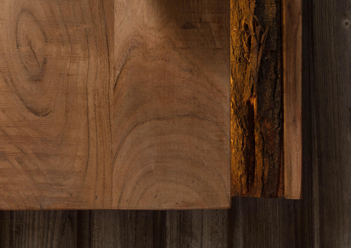 WANDGARDEROBE Akazie 56x27x150 natur lackiert BARK #120 n - Naturfarben, Holz (56/150/27cm) - Massivmoebel24