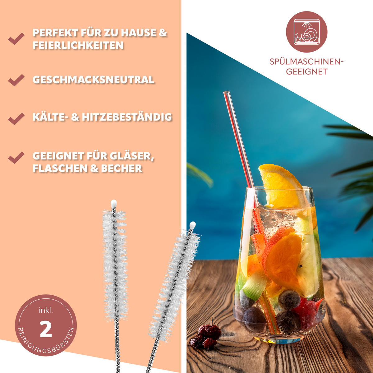 GLAS-TRINKHALME, bunt, Borosilikatglas - Multicolor, Glas (0.8/25cm) - bremermann