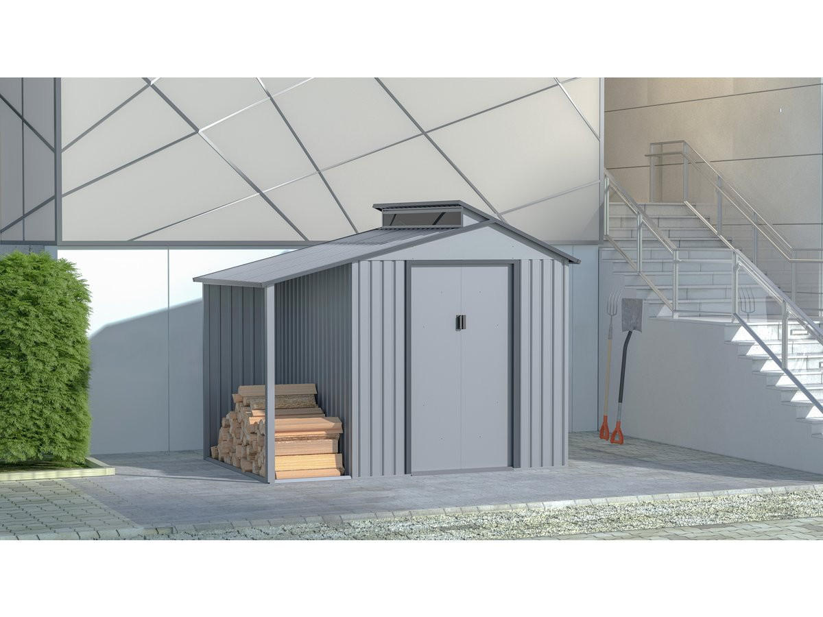 METALL-GARTENHAUS madras Grau - Grau, Metall (355/237/257cm) - Habitat Garten