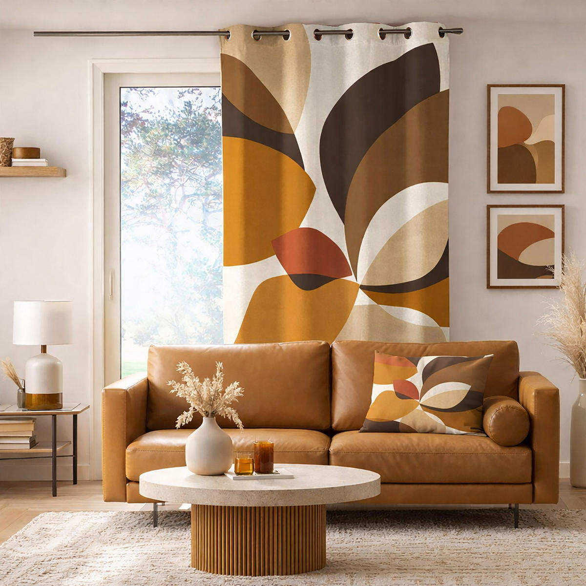DEKOKISSEN mit Druck und Reißverschluss Mouna 40/60 cm - Orange, Naturmaterialien (60/40cm) - Douceur d´intérieur