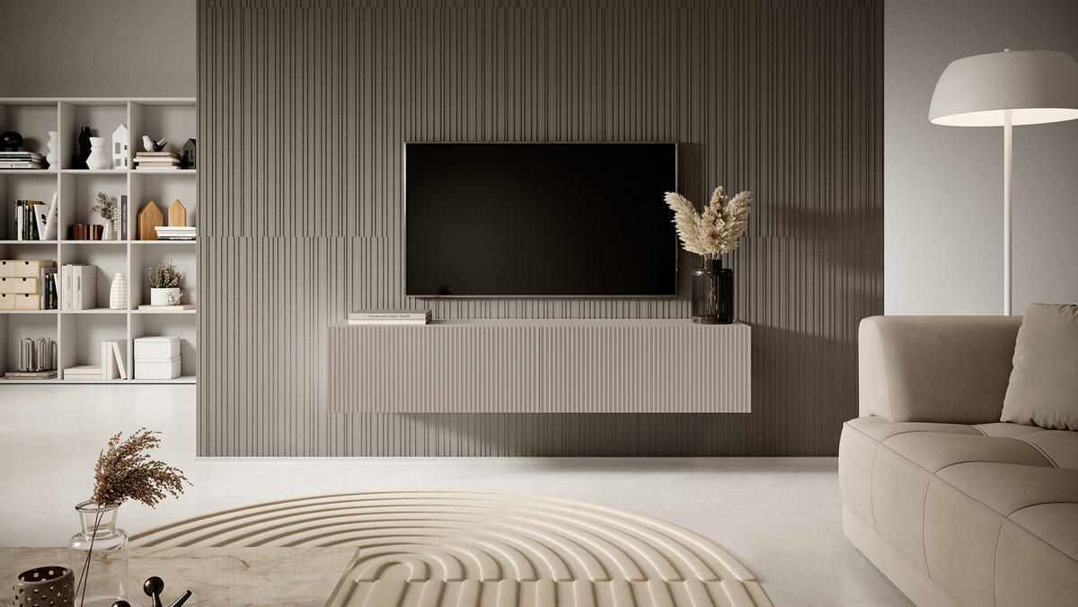 TV-HÄNGEBOARD Veldio Graubeige 140 cm - Greige, Holzwerkstoff (140/28.5/31.6cm) - Selsey
