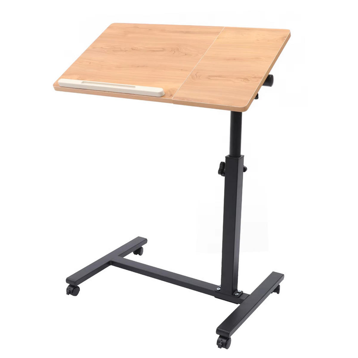 SCHREIBTISCH 57/41/58cm, Drehbar Laptop-Rolltisch - Naturfarben, Metall (41/57/58cm) - Kaket