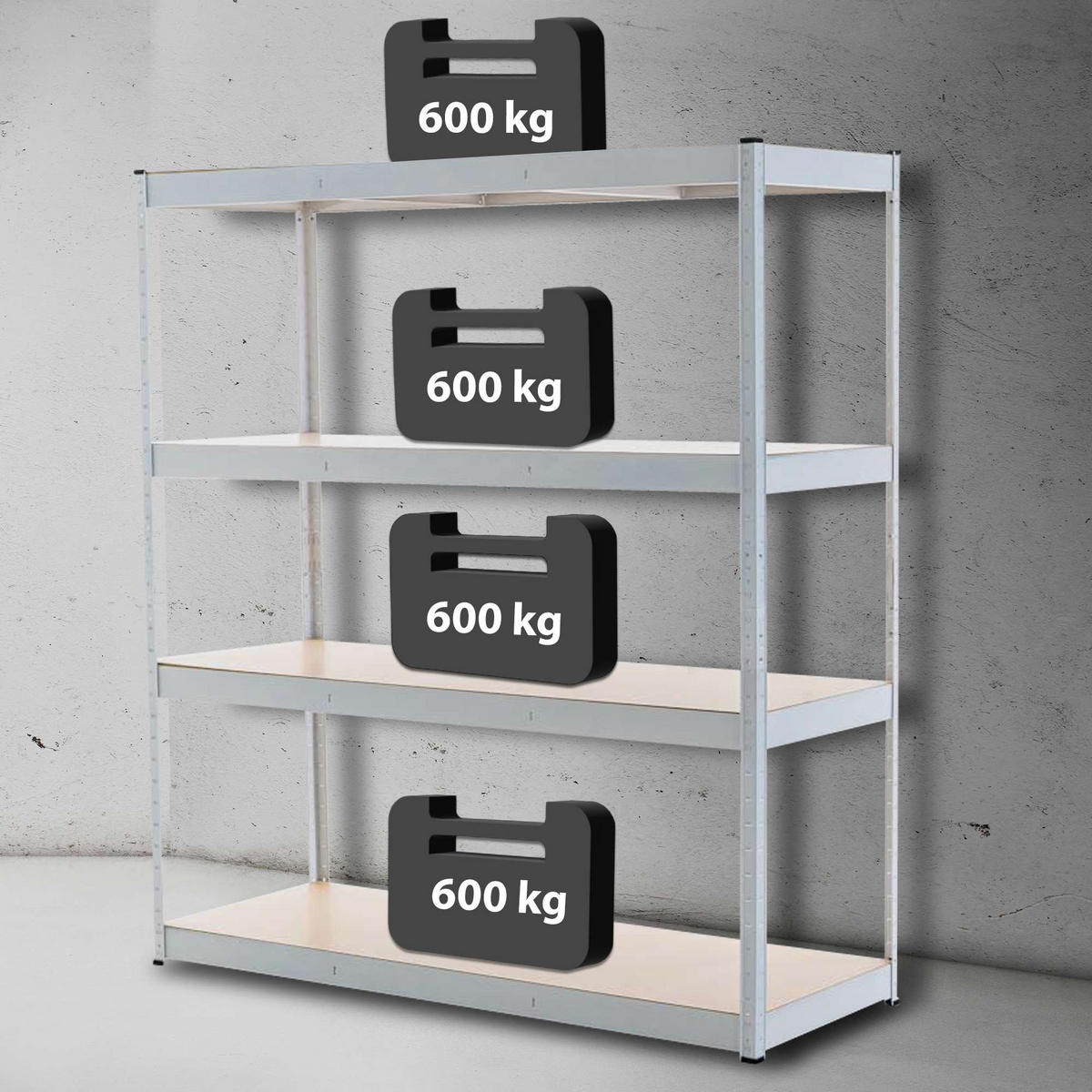 LAGERREGAL 160/60 cm Metall weiß - Weiß, Metall (160/180/60cm) - CLP