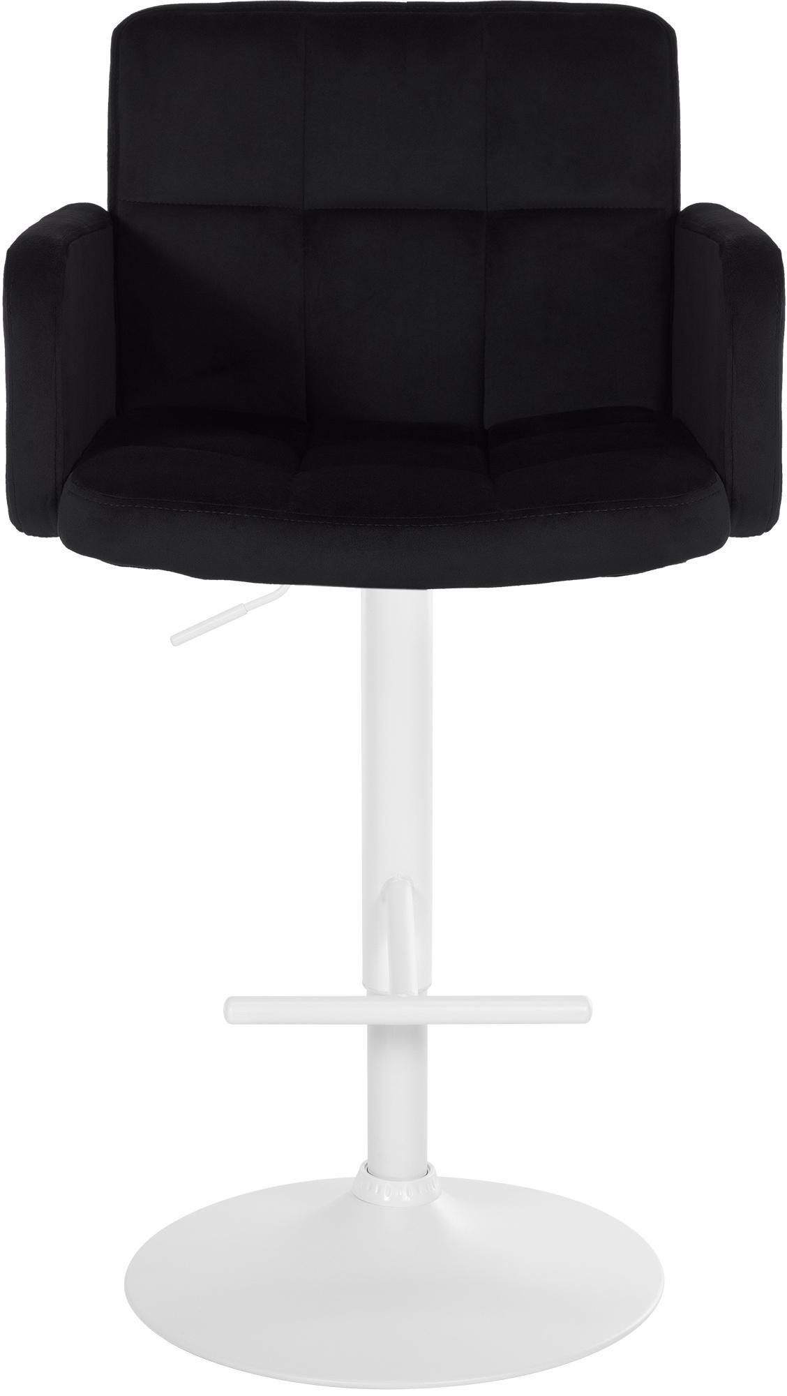 BARHOCKER 2er Set Sutun Samt Schwarz Weiß - Schwarz, Textil/Metall (60/93/56cm) - DELUKE