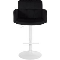 BARHOCKER 2er Set Sutun Samt Schwarz Weiß - Schwarz, Textil/Metall (60/93/56cm) - DELUKE