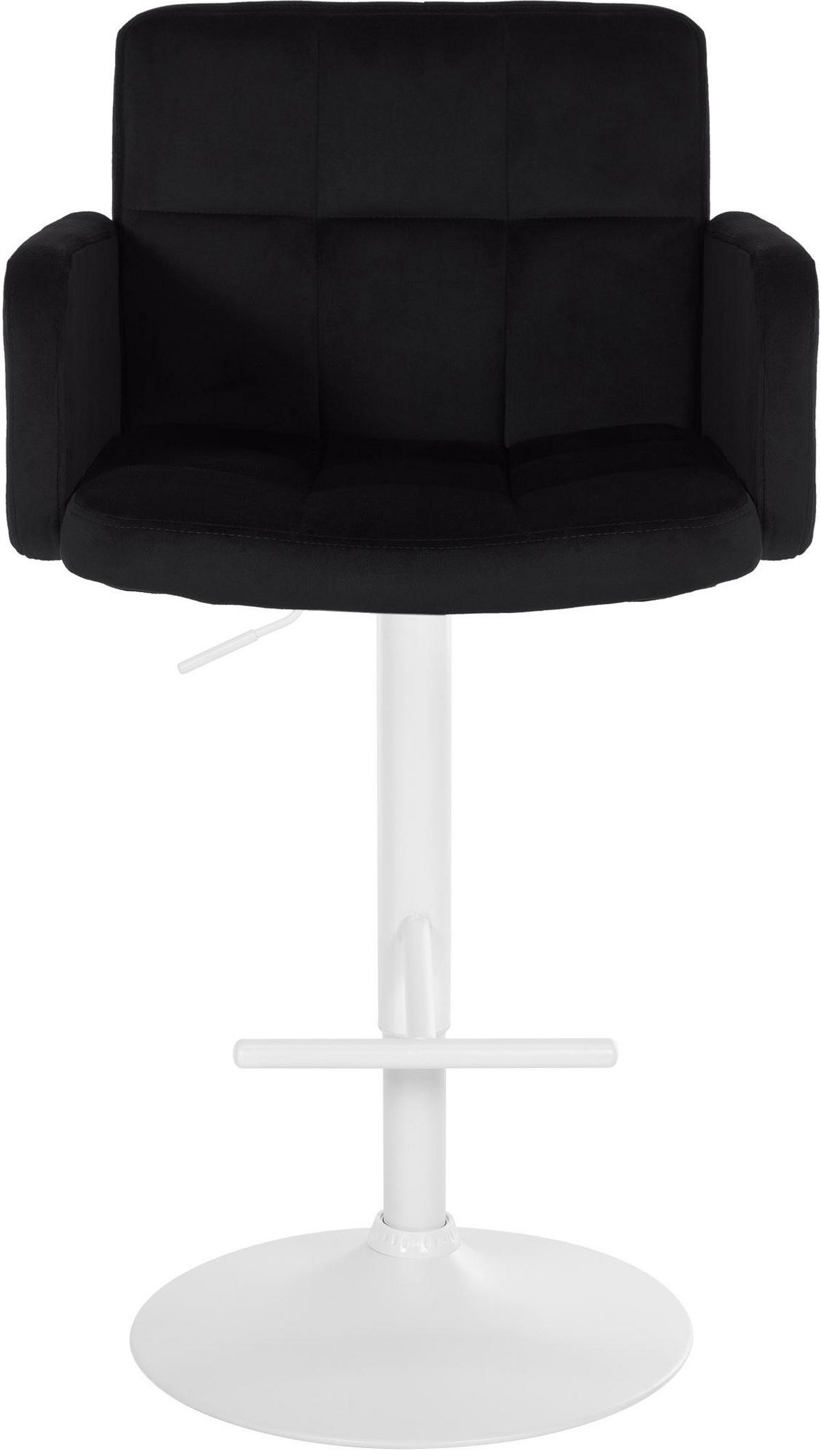 BARHOCKER 2er Set Sutun Samt Schwarz Weiß - Schwarz, Textil/Metall (60/93/56cm) - DELUKE