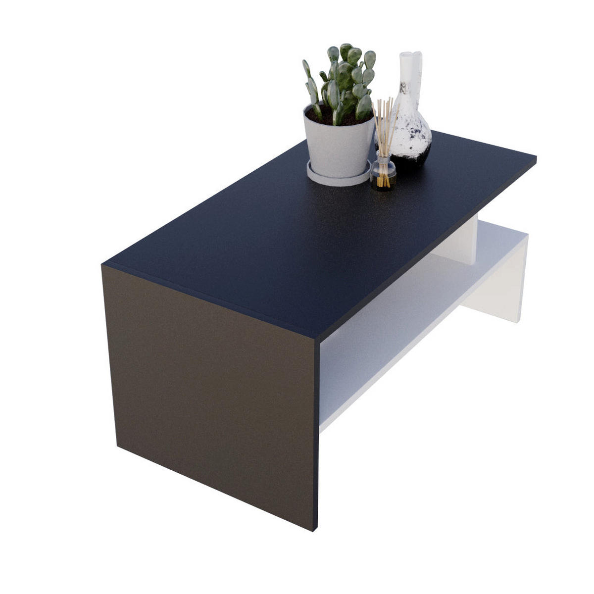 COUCHTISCH JULA 93 - Schwarz/Weiß, Holz (50/93/45cm) - Mat-Haus