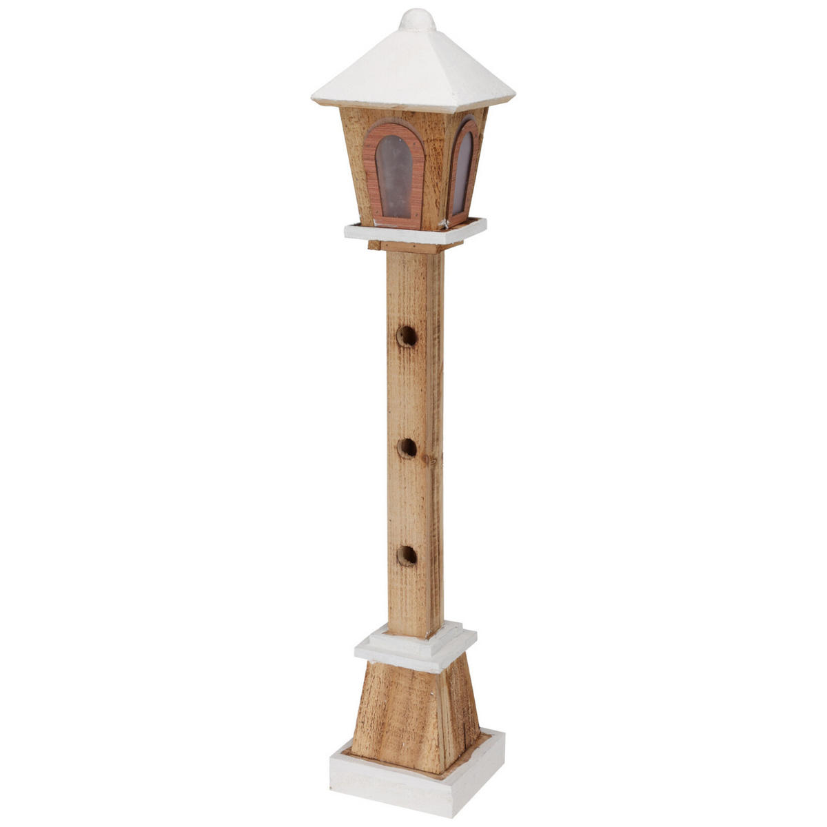 DEKOFIGUR Laterne LED 75 cm - Beige, Holz (14/75/14cm) - Home Styling Collection