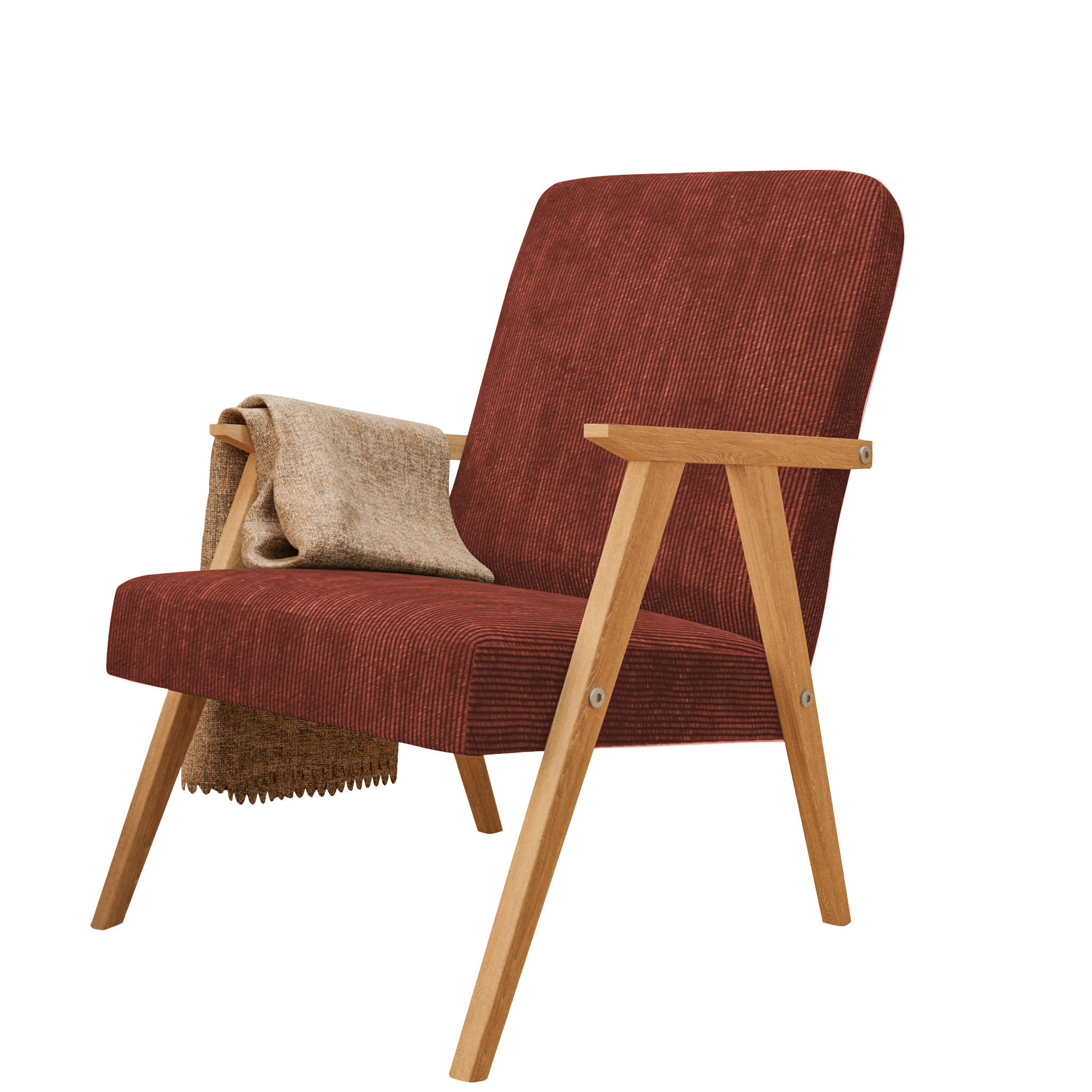 SESSEL Petra 81x63 cm im minimalistischen Stil Scandinavian, Holz, dunkelrot - Dunkelrot, Holz (59/81/63cm) - Margaret Hadas24