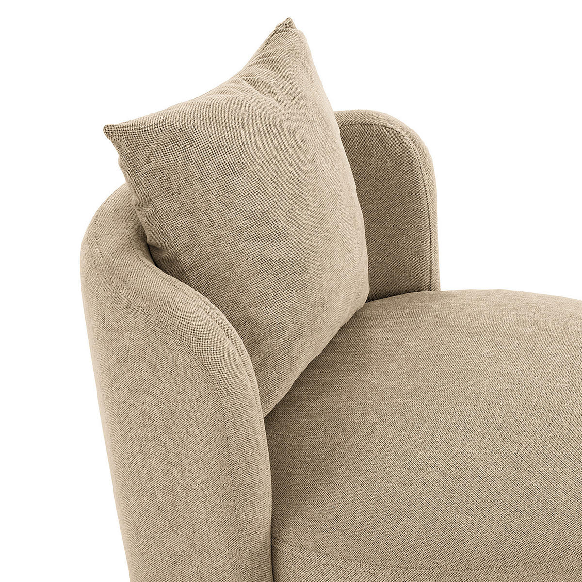 SESSEL - Sandfarben/Schwarz, Textil/Metall (73/67/75cm) - home24