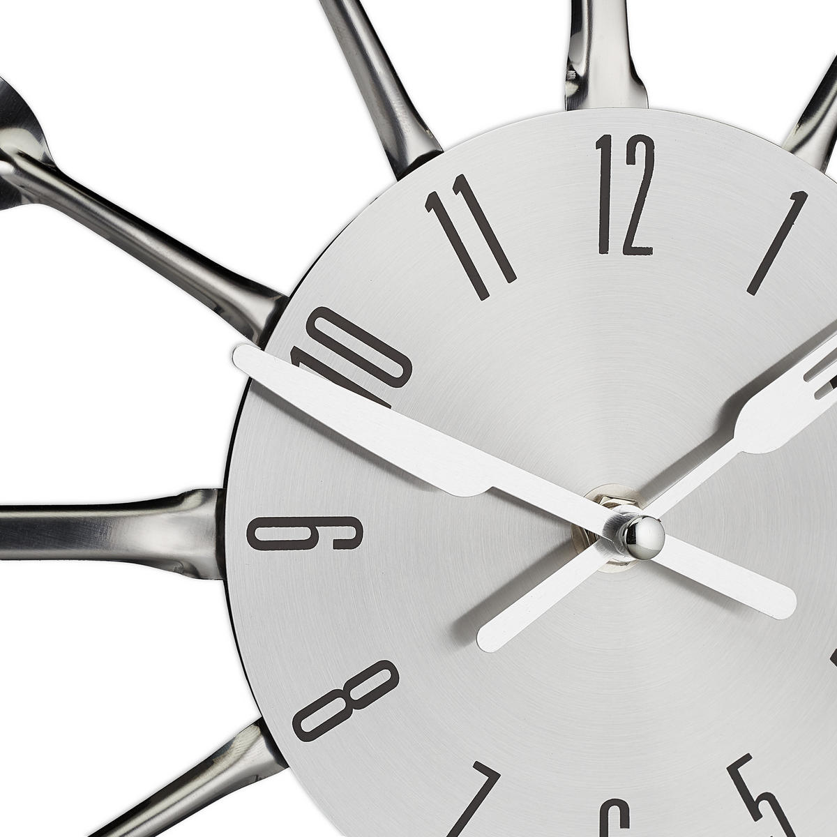 WANDUHR - Silberfarben, Metall (40/40/4cm) - Relaxdays