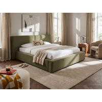 POLSTERBETT Jodie XL Oliv 160/200 cm Samt mit Bettkasten - Olivgrün, Textil/Metall (160/200cm) - wonello