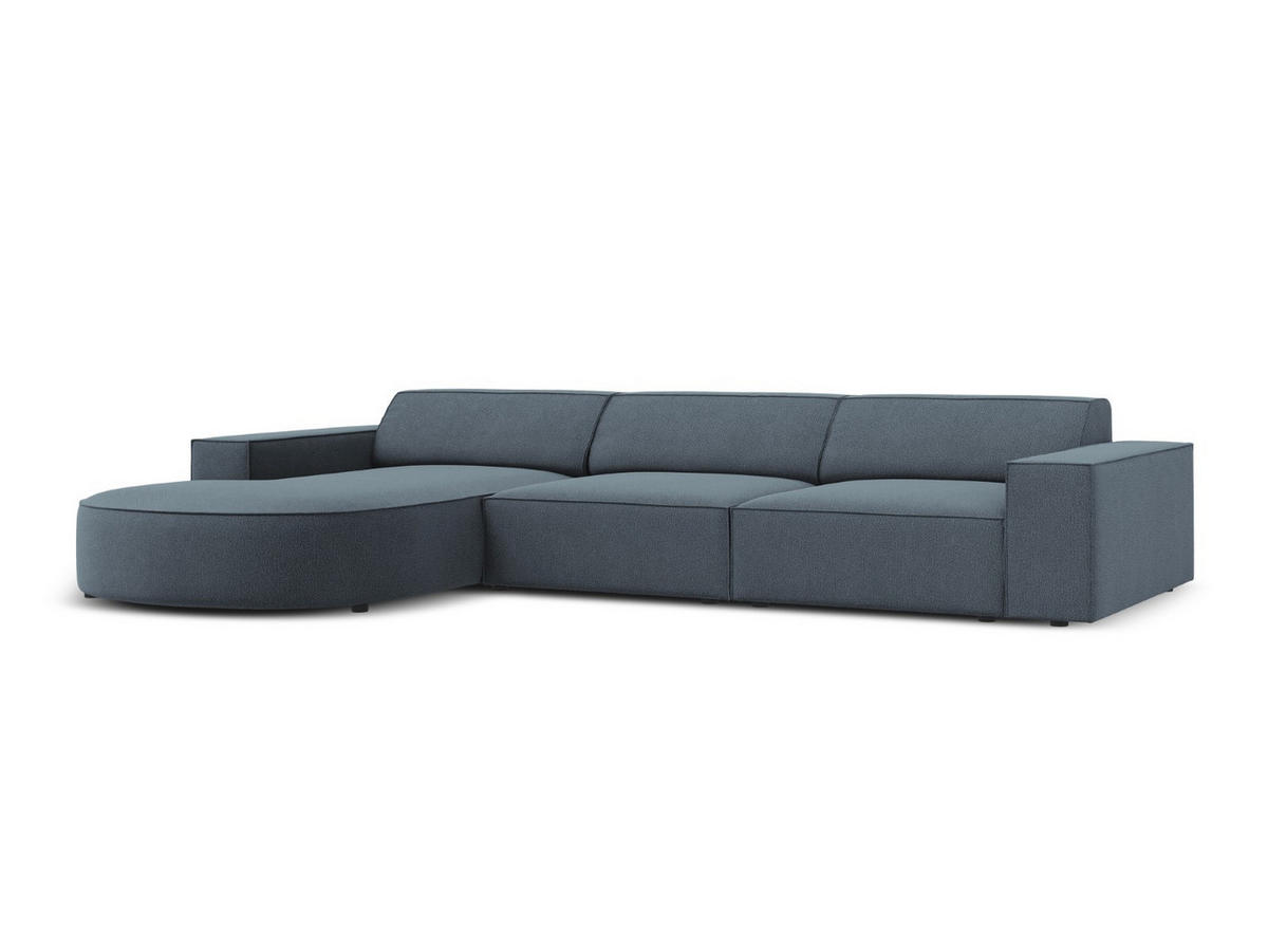 ECKSOFA links Jodie aus strukturiertem Stoff blau 4 Sitzplätze - Blau, Textil (166/284cm) - Micadoni