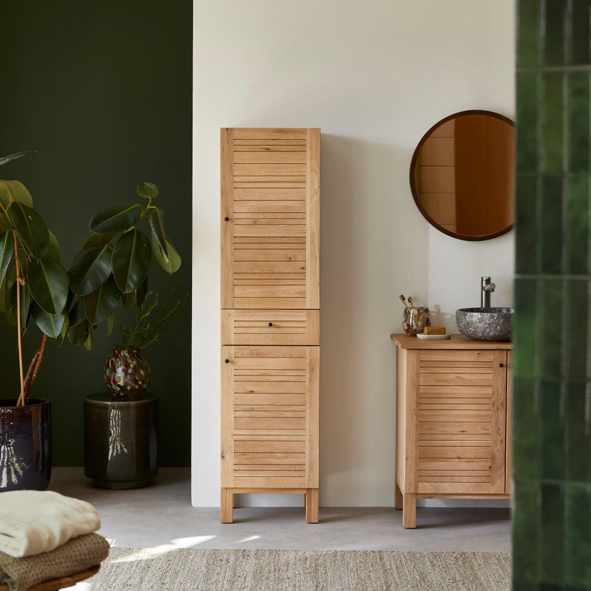 HOCHSCHRANK Soho Natur aus Eiche - Naturfarben, Holz (40/160/35cm) - Tikamoon