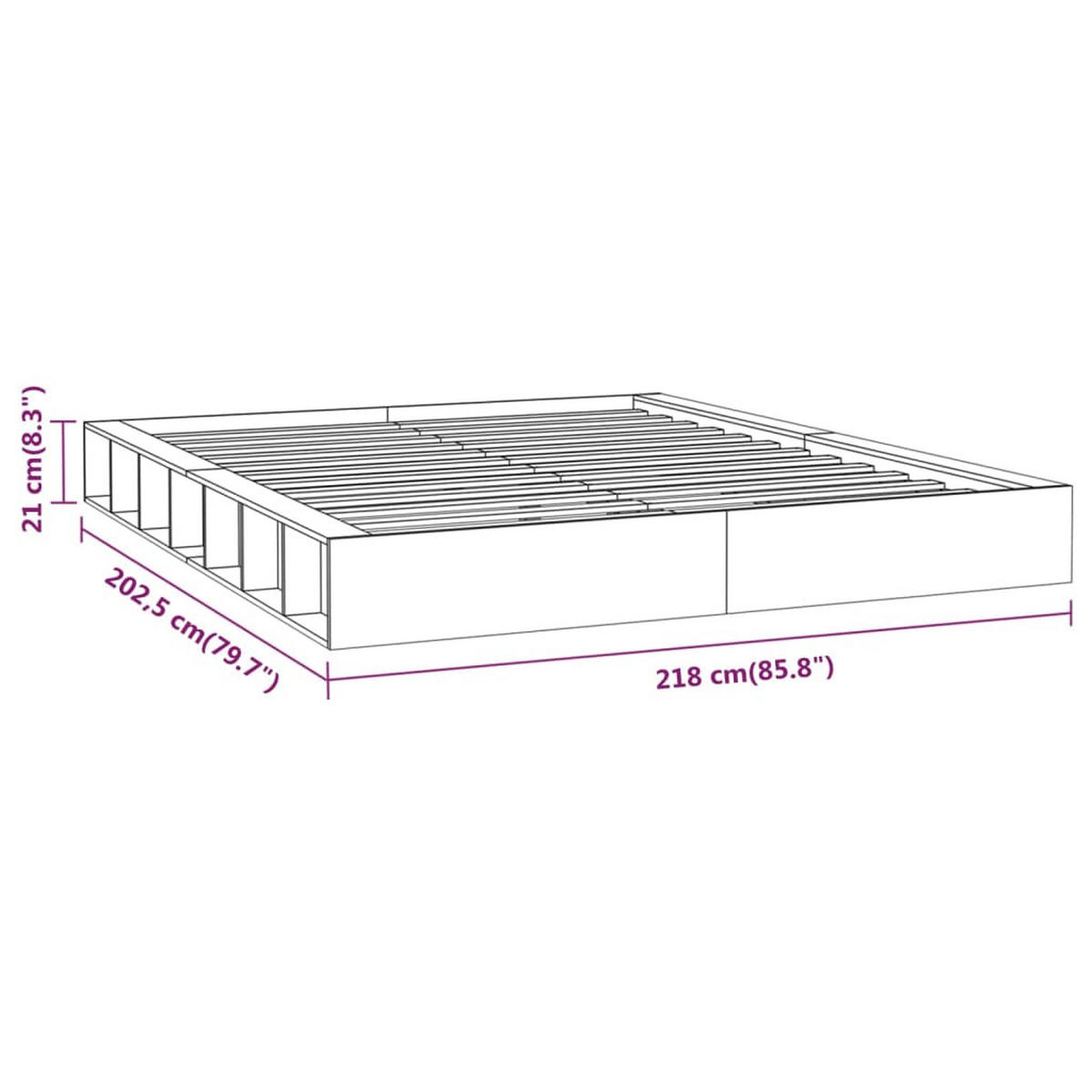 MASSIVHOLZBETT 200/200 Cm - Braun, Holz (200/200cm) - vidaXL
