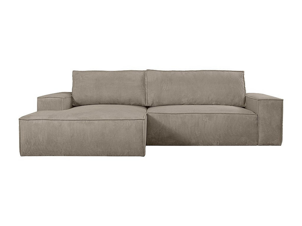 ECKSOFA mit Schlaffunktion - Ecke links - Cord - Taupe - AMELIA - Braun, Textil (167/267cm) - Vente-Unique