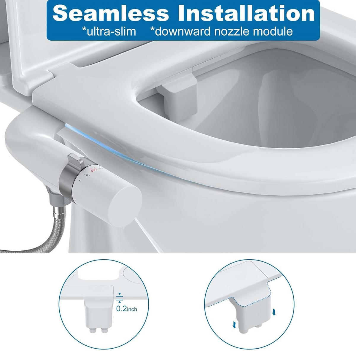 WC-BIDET-AUFSATZ, weiß,35/8/18CM - Weiß, Kunststoff (8/18/35cm)