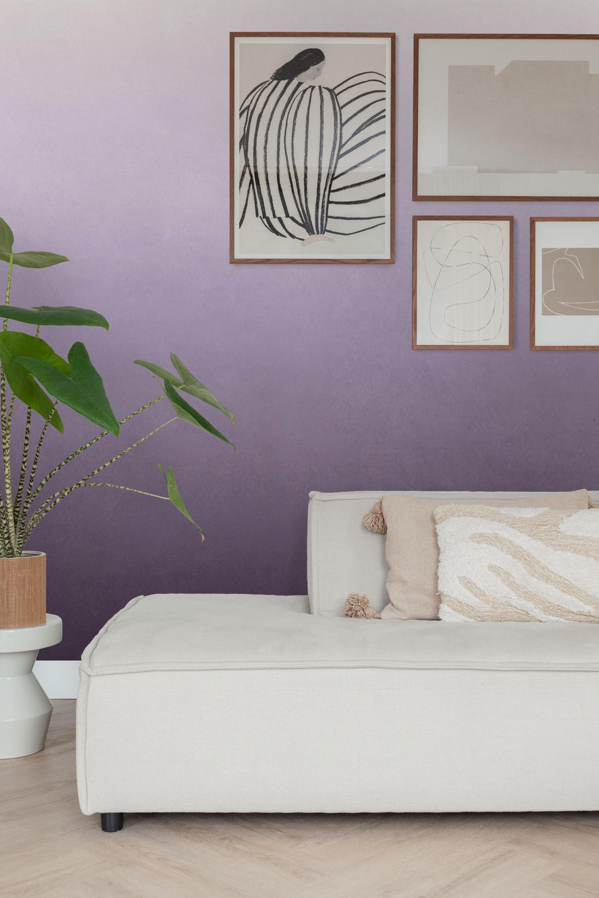 FOTOTAPETE Dip-Dye Muster 200 x 279 cm - Lila, Papier (200/279cm) - ESTAhome