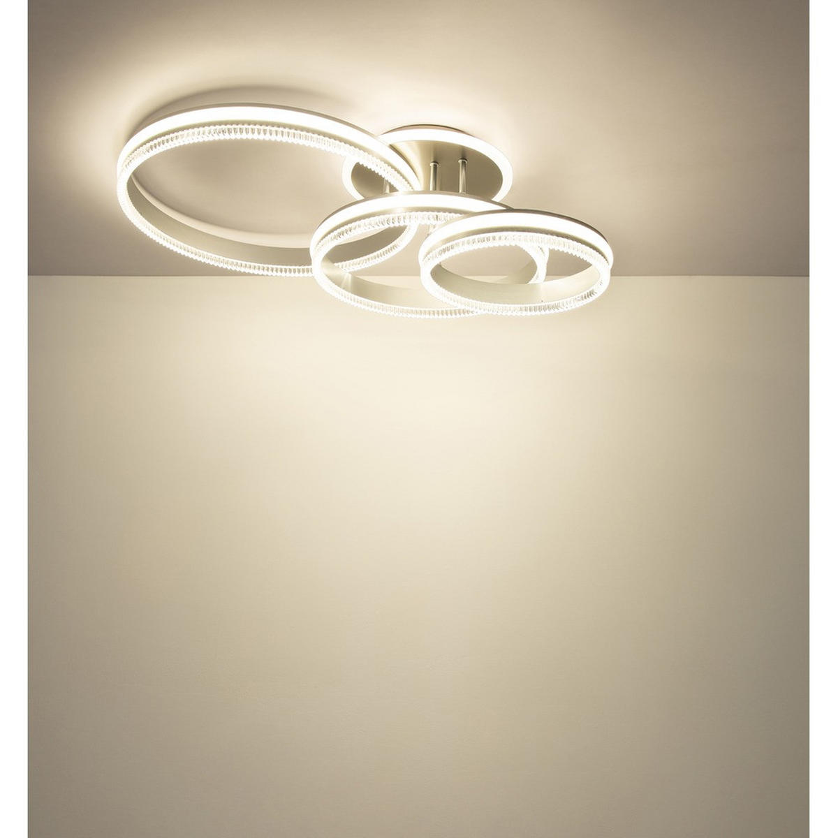 DECKENLEUCHTE FRANCINE, LED Metall schwarz-chrom matt, CCT - Schwarz, Metall (79.5/50/22cm) - Globo Lighting