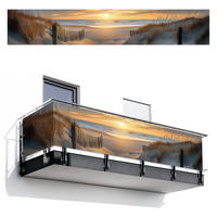 BALKON-SICHTSCHUTZ Strand - Dünen - Sonnenuntergang 500x90 cm - Sandfarben, Kunststoff (500/90cm) - MuchoWow