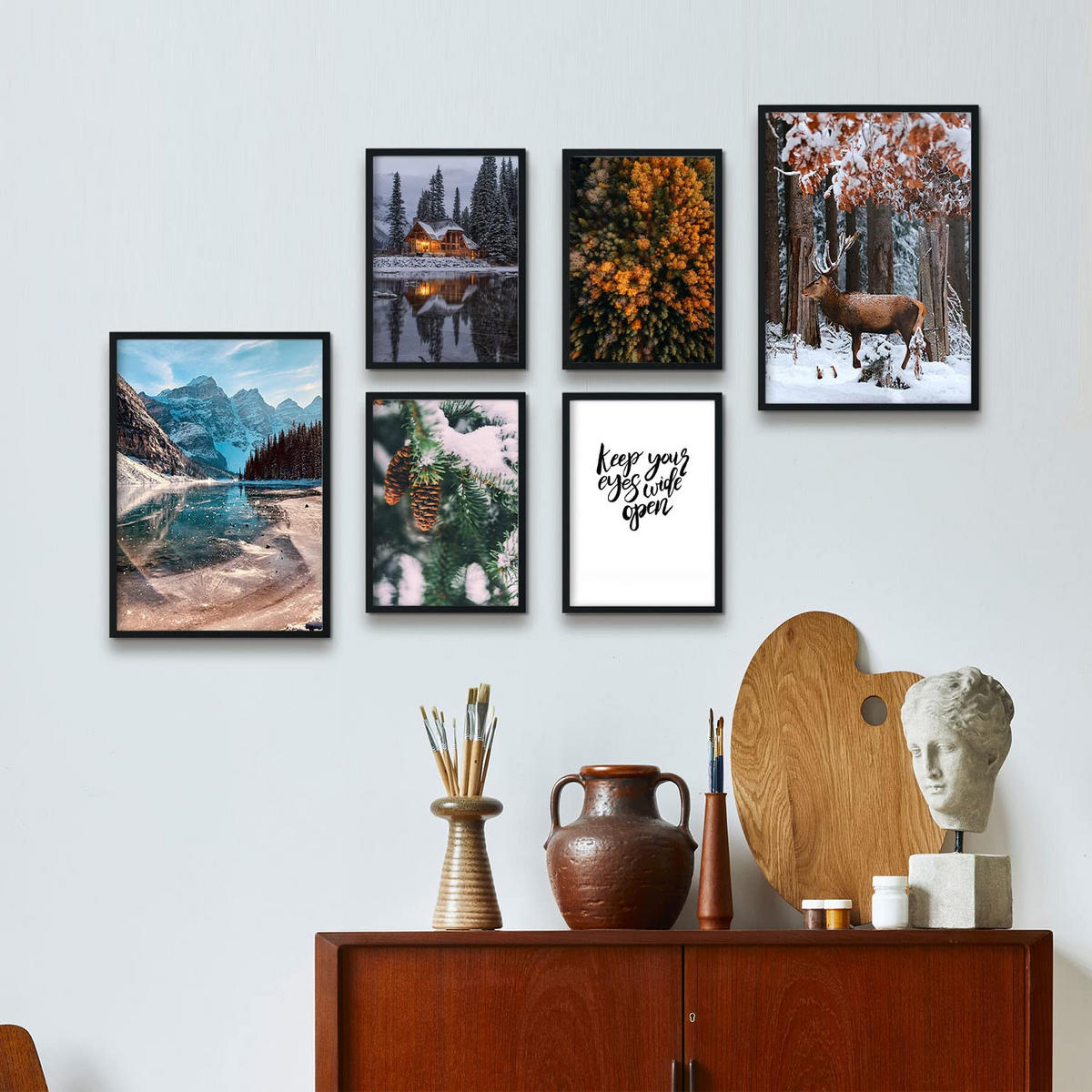 POSTER Set Mit 6 Gefrorener See A3 & A4 Rahmenlos - Klar, Papier (29/3cm) - Nacnic