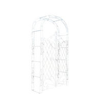 ROSENBOGEN Minden Tor 120x40x220cm Metall Antik-Weiß Rankhilfe - Weiß, Metall (120/220/40cm) - DELUKE